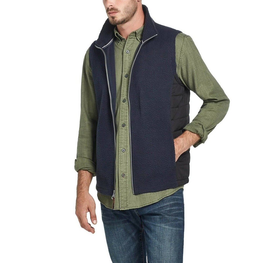 Weatherproof Vintage Men's‎ Size M Pebble Fleece Vest Jacket Full Zip Black